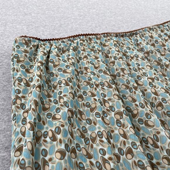 Vintage Dressbarn Y2K Midi Skirt 14/16 Teal Brown Funky Retro Flare Hem Fairy - Picture 10 of 13